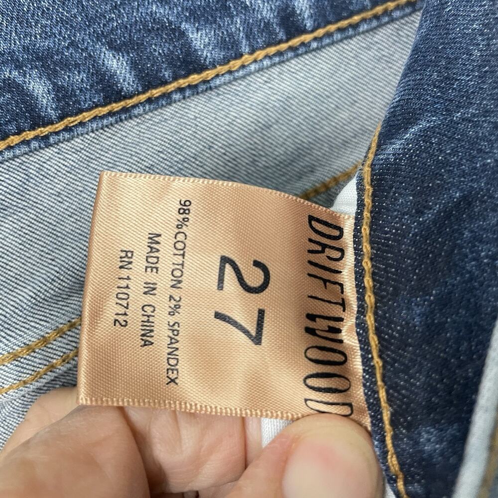 Driftwood Jackie Skinny Cigarette Jeans Size 27 x 29 Embroidered Bird Artsy Boho - Picture 11 of 12